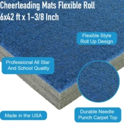 Cheerleading Mats 6x42 ft x 1-3/8 Inch Flexible Roll