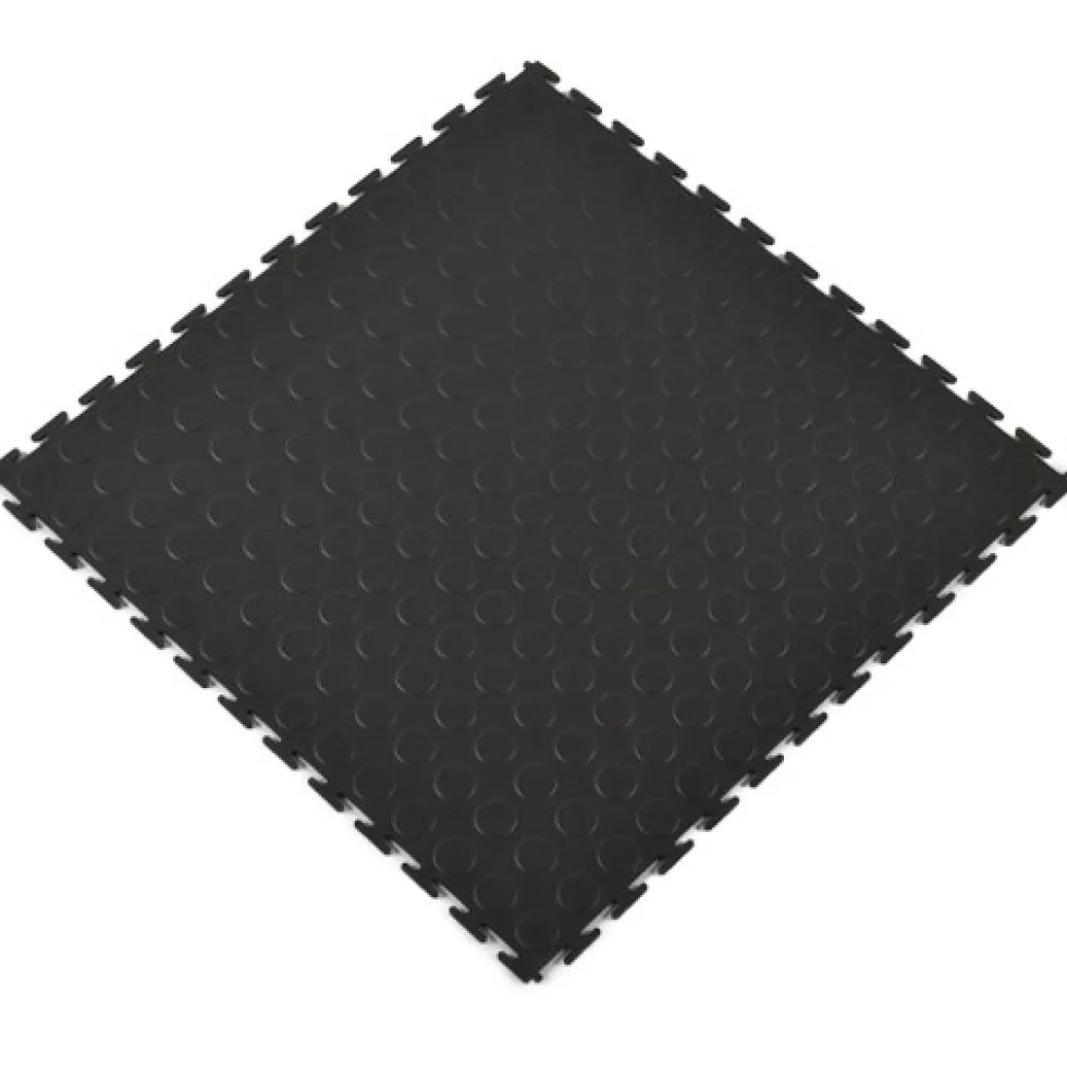 Coin Top Home Floor Tile Black or Dark Gray 5 mm x 20.5x20.5 Inches 8 per Carton