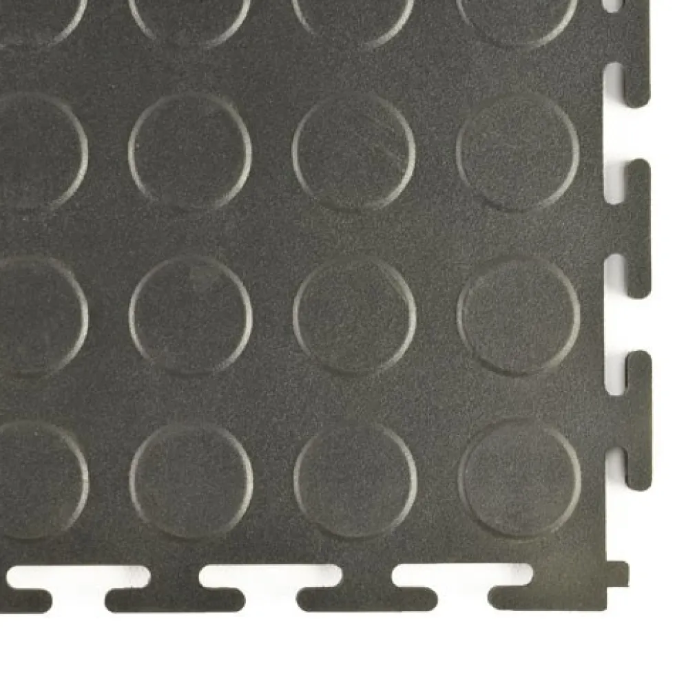 Coin Top Home Floor Tile Black or Dark Gray 5 mm x 20.5x20.5 Inches 8 per Carton
