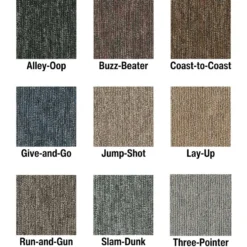 Fast Break Commercial Carpet Tiles 2.5 mm x 24x24 Inches 18 Per Case