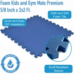 Foam Kids and Gym Mats Premium 5/8 Inch x 2x2 Ft.