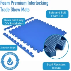 Foam Premium Interlocking Trade Show Mats 10x20 Ft. Kit