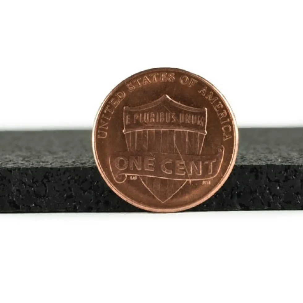 ForceFit Athletic Rubber Flooring Roll 1/4 Inch Black 10 LF
