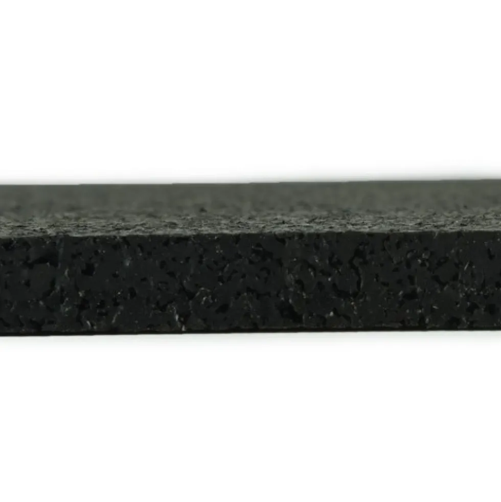 ForceFit Athletic Rubber Flooring Roll 1/4 Inch Black 10 LF