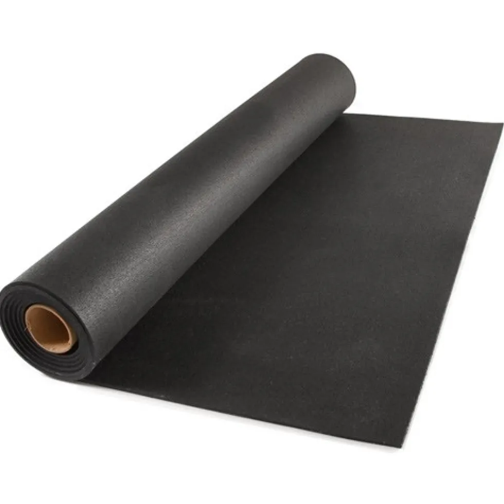 ForceFit Athletic Rubber Flooring Roll 1/4 Inch Black 10 LF