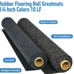 ForceFit West Athletic Rubber Flooring Roll 1/4 Inch Colors 10 LF