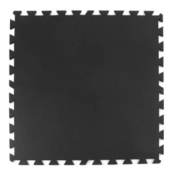 Geneva Rubber Tile Black 1/2 Inch x 3x3 Ft.
