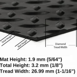 G-Floor Diamond Tread Garage Floor Roll 1.9 mm x 7.6x17 Ft.