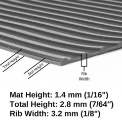 G-Floor Ribbed Tread Garage Floor Roll 1.4 mm x 8.5x24 Ft.