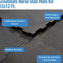 Greatmats Horse Stall Mats Kit 12x12 Ft.