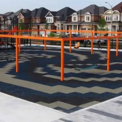 Greatmats Sterling Playground Tile Gray 2.25 Inch x 2x2 Ft.