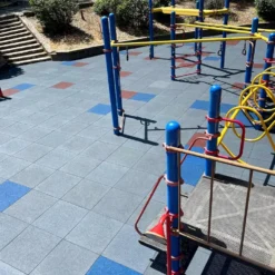 Greatmats Sterling Playground Tile Gray 2.25 Inch x 2x2 Ft.