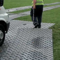 Ground Protection Mats Black 1/2 Inch x 2x8 Ft. Diamond/Smooth