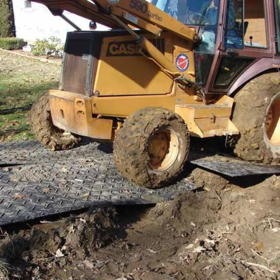 Ground Protection Mats Black 1/2 Inch x 2x8 Ft. Diamond/Smooth