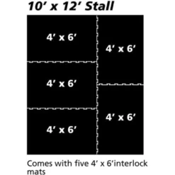 Horse Stall Mat Classic Interlocking 3/4 Inch x 10x12 Ft. Kit