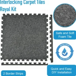 Interlocking Carpet Tiles Royal 10x20 Ft Kit