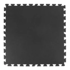 Interlocking Geneva Rubber Tile with Borders Black 3/8 Inch x 35x35 Inch