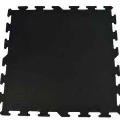 Interlocking Rubber Tile Black 8 mm x 23x23 Inch Eureka