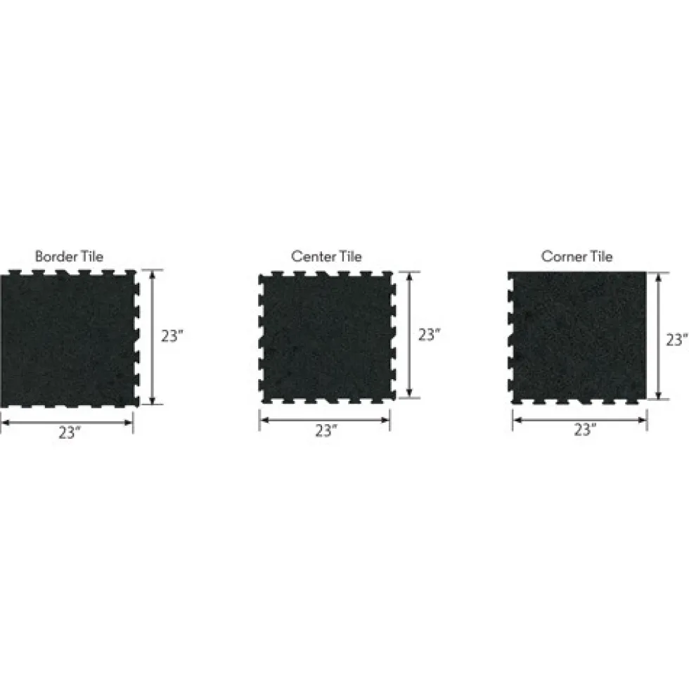 Interlocking Rubber Tile 10% Color 8mm x 23x23 Inch Eureka