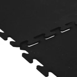 Interlocking Rubber Tile Gmats Black 3/8 Inch x 2x2 Ft.