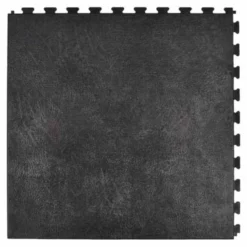 Leather PVC Floor Tile Black or Dark Gray 6 tiles 5 mm x 20x20 Inches