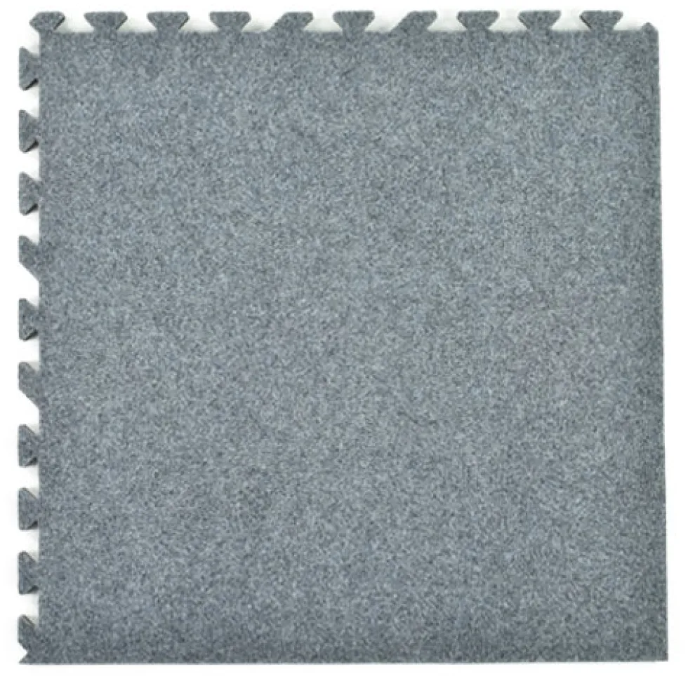 Plush Comfort Carpet Tile 5/8 Inch x 10x10 Ft. Kit Beveled Edges