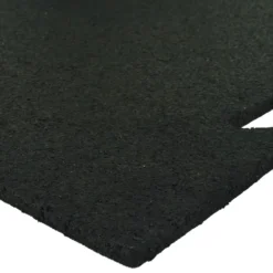 Rubber Tile Interlocking Black 1/4 Inch x 2x2 Ft. Pacific