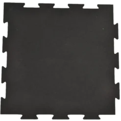 Rubber Tile Interlocking Black 1/4 Inch x 2x2 Ft. Pacific
