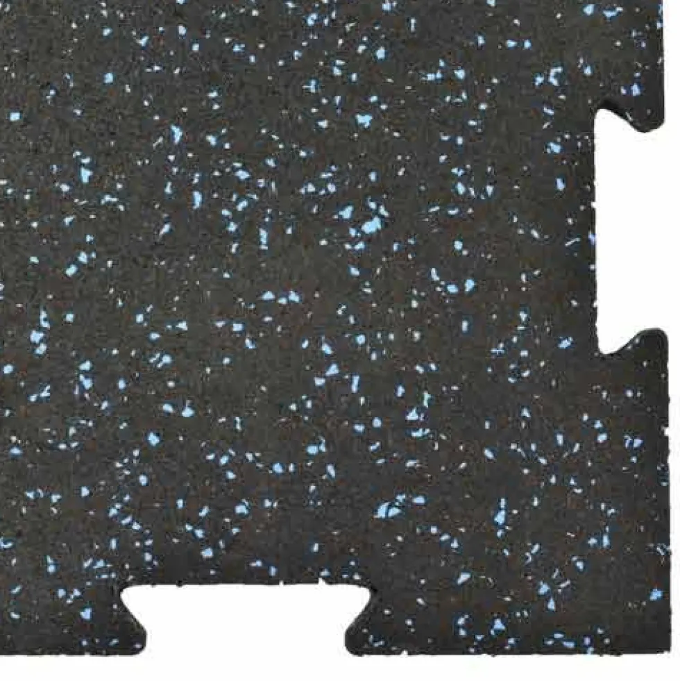 Rubber Tile Interlocking 10% Color CrossTrain 8 mm x 2x2 Ft. Pacific