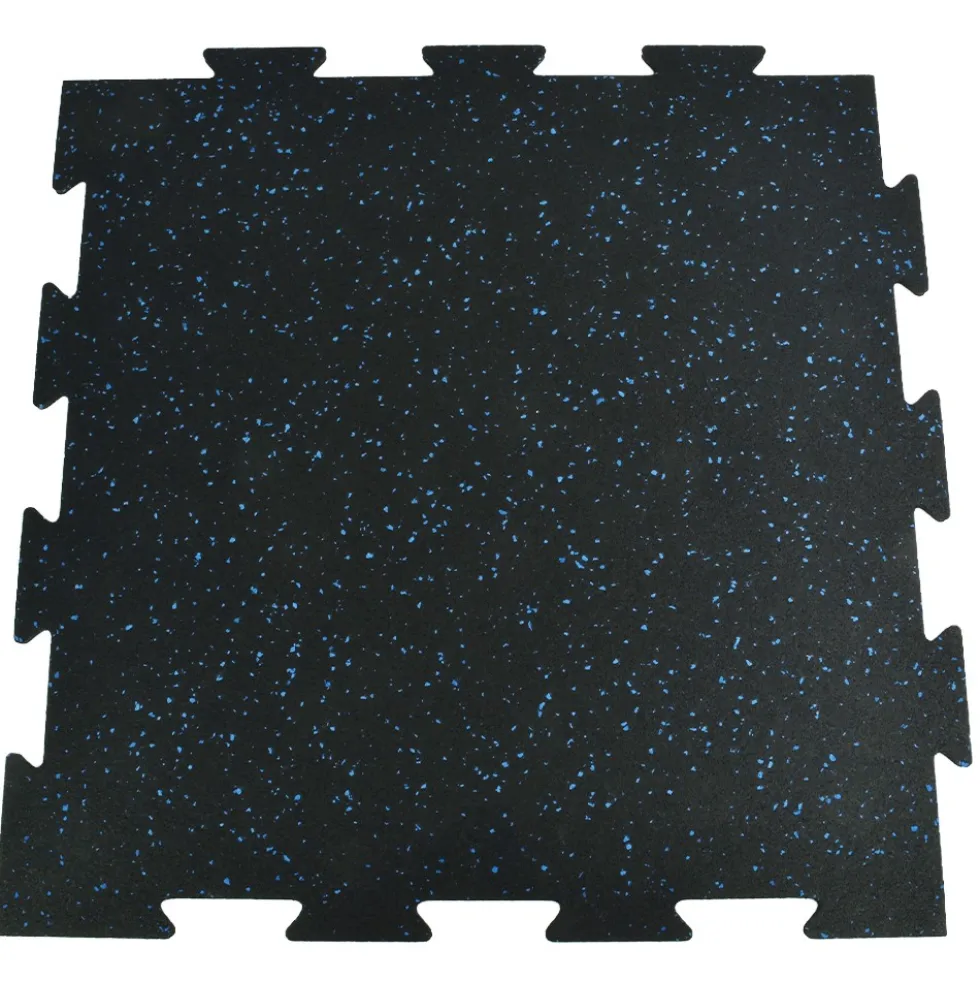 Rubber Tile Interlocking 10% Color 1/4 Inch x 2x2 Ft. Pacific