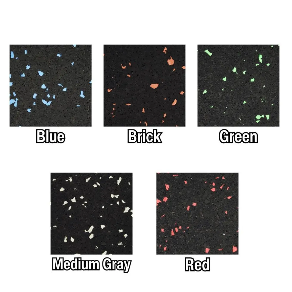 Rubber Tile Interlocking 10% Color 1/4 Inch x 2x2 Ft. Pacific