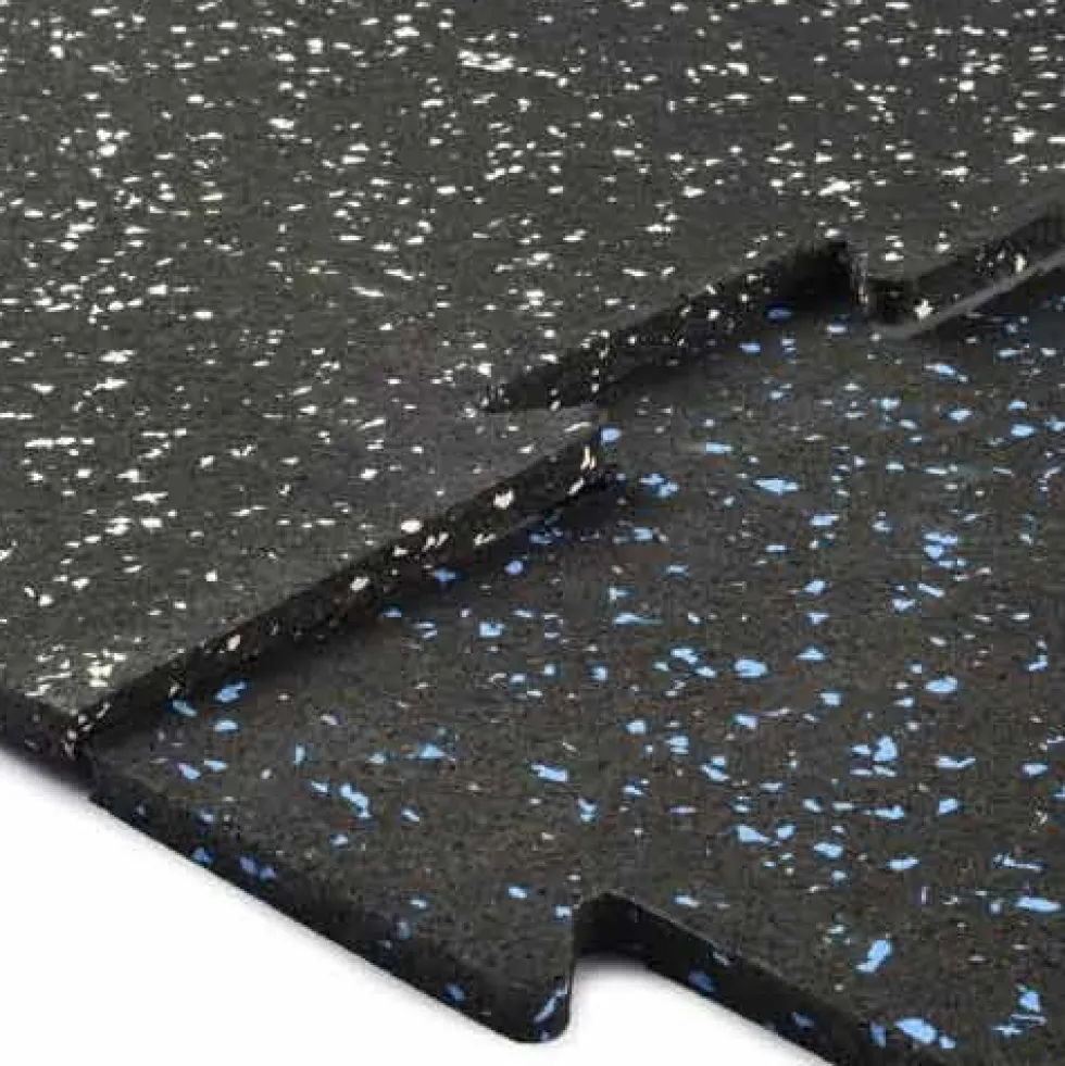 Rubber Tile Interlocking 10% Color CrossTrain 1/4 Inch x 2x2 Ft. Pacific