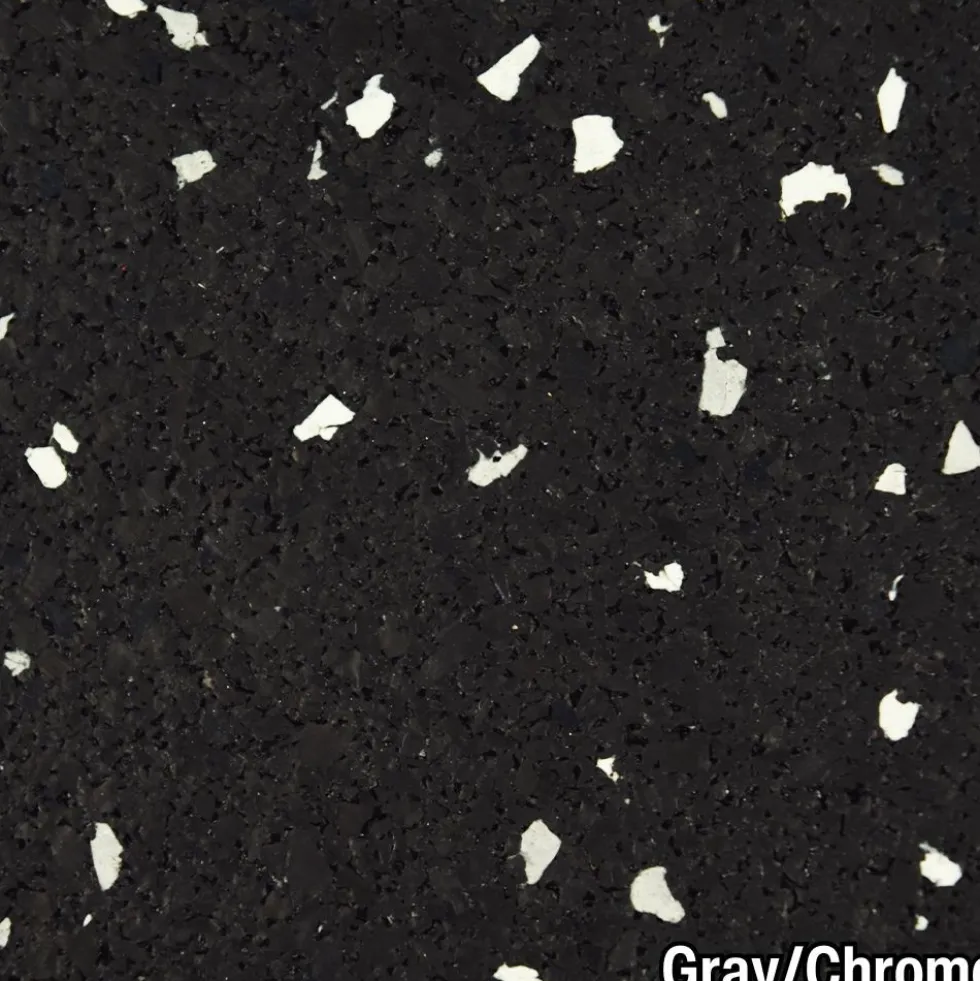 Rubber Tile Interlocking 10% Color CrossTrain 1/4 Inch x 2x2 Ft. Pacific