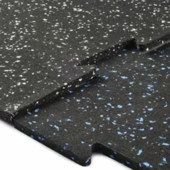 Rubber Tile Interlocking 10% Color CrossTrain Custom 1/4 Inch x 2x2 Ft. Pacific