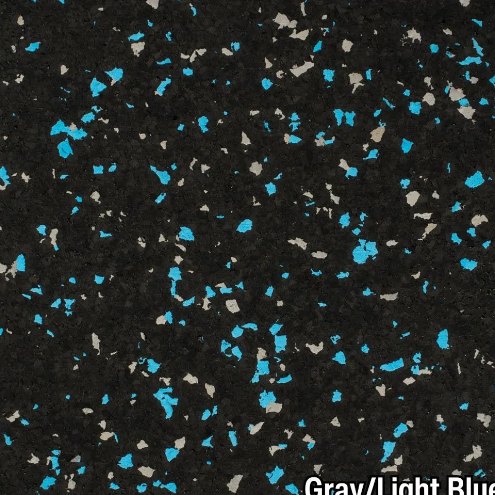 Rubber Tile Interlocking 10% Color CrossTrain Custom 1/4 Inch x 2x2 Ft. Pacific