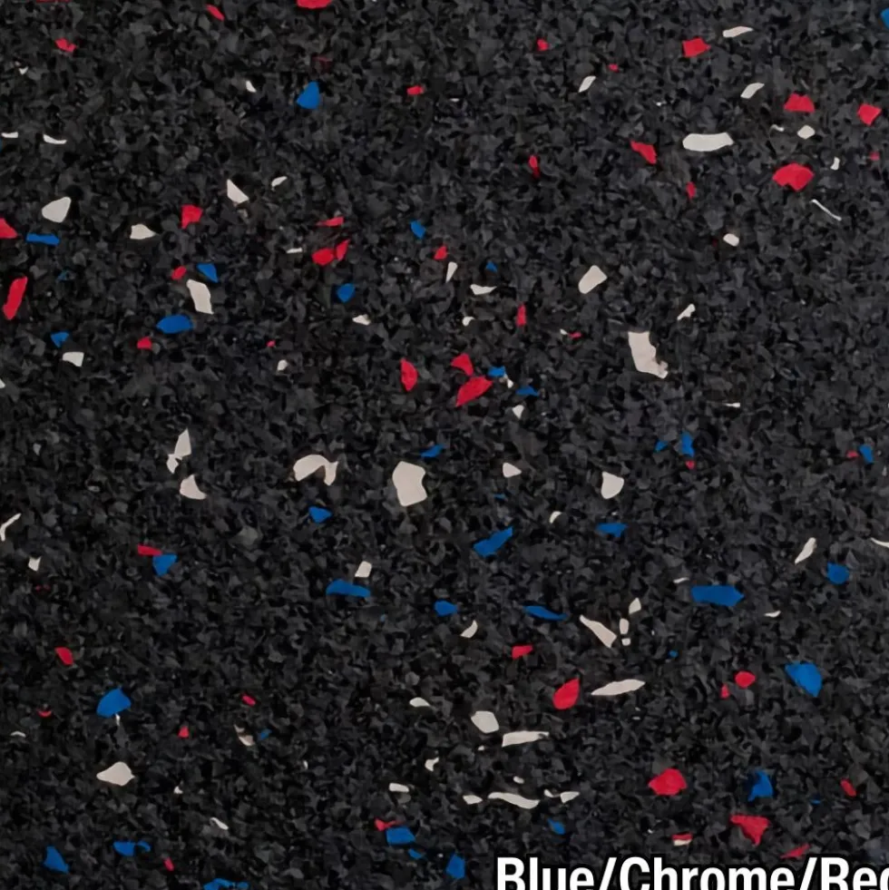 Rubber Tile Interlocking 10% Color CrossTrain Custom 1/4 Inch x 2x2 Ft. Pacific