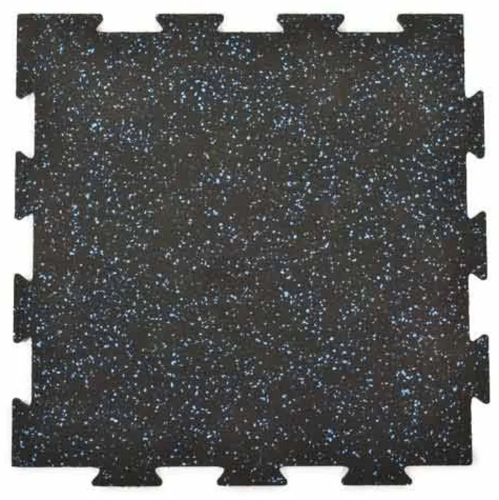 Rubber Tile Interlocking 10% Color CrossTrain Custom 8 mm x 2x2 Ft. Pacific