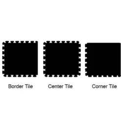 Rubber Tile Interlocking Sport 10% Blue 3/8 Inch x 2x2 Ft.