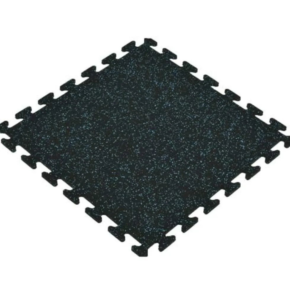 Rubber Tile Interlocking Sport 10% Blue 3/8 Inch x 2x2 Ft.