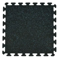 Rubber Tile Interlocking Sport 10% Blue 3/8 Inch x 2x2 Ft.