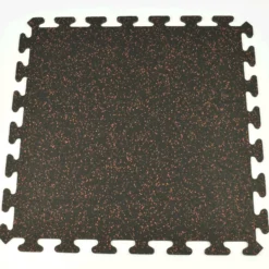 Rubber Tile Interlocking Sport 10% Red 3/8 Inch x 2x2 Ft.