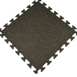 Rubber Tile Interlocking Sport 10% Red 3/8 Inch x 2x2 Ft.