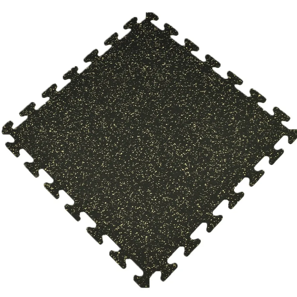 Rubber Tile Interlocking Sport 10% Tan 3/8 Inch x 2x2 Ft.