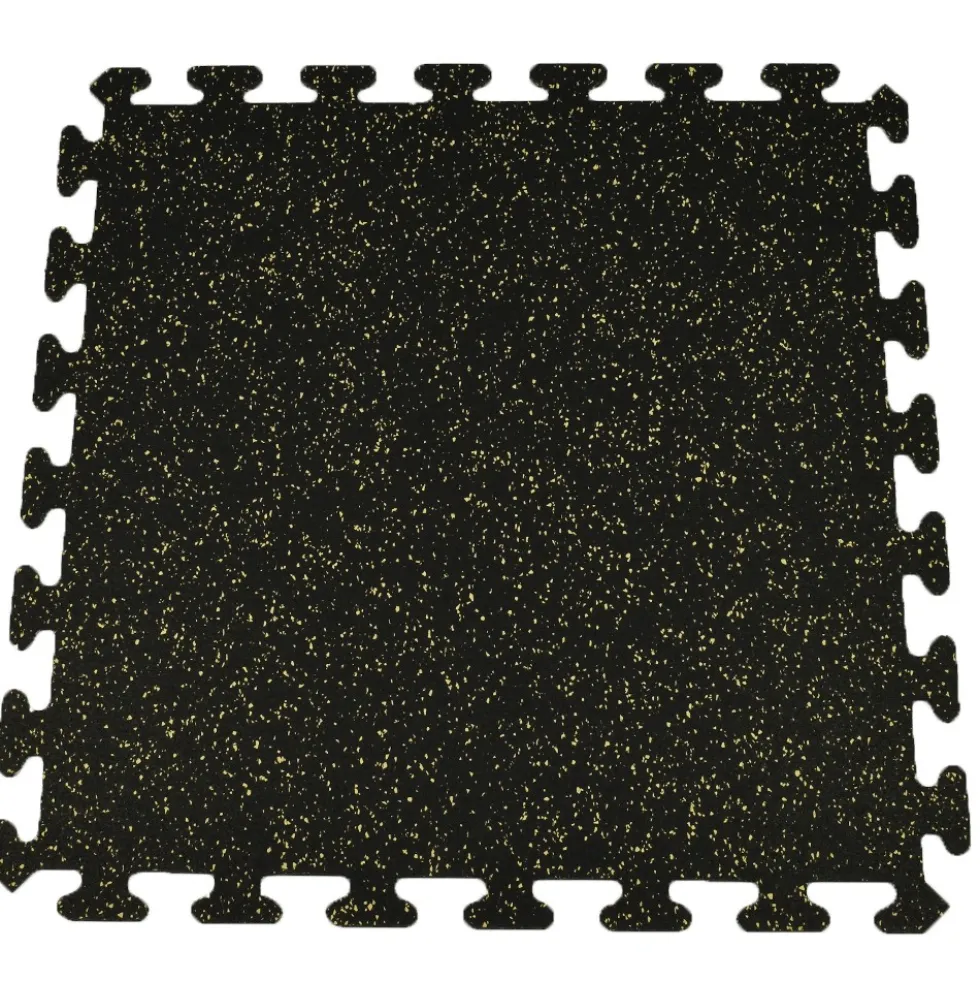 Rubber Tile Interlocking Sport 10% Tan 3/8 Inch x 2x2 Ft.