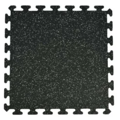 Rubber Tile Interlocking Sport 10% Light Gray 3/8 Inch x 2x2 Ft.