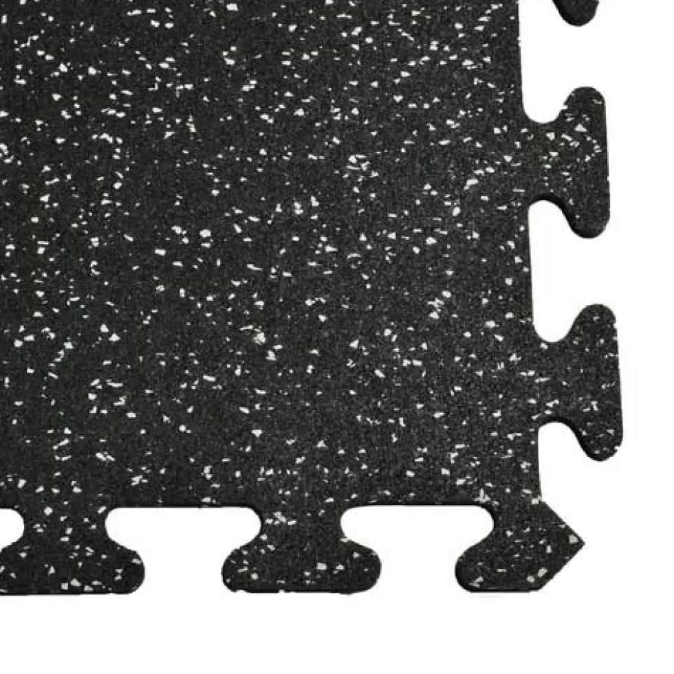 Rubber Tile Interlocking Sport 10% Light Gray 3/8 Inch x 2x2 Ft.