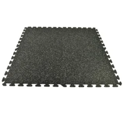 Rubber Tile Interlocking Sport 10% Light Gray 3/8 Inch x 2x2 Ft.
