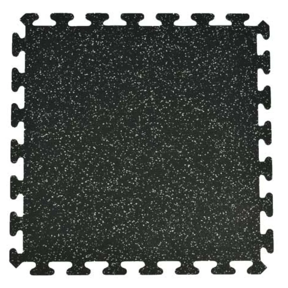 Rubber Tile Interlocking Sport West 10% Light Gray 3/8 Inch x 2x2 Ft.