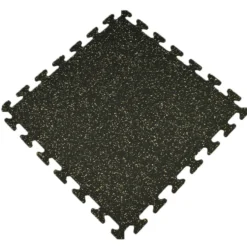 Rubber Tile Interlocking Sport West 10% Tan 3/8 Inch x 2x2 Ft.