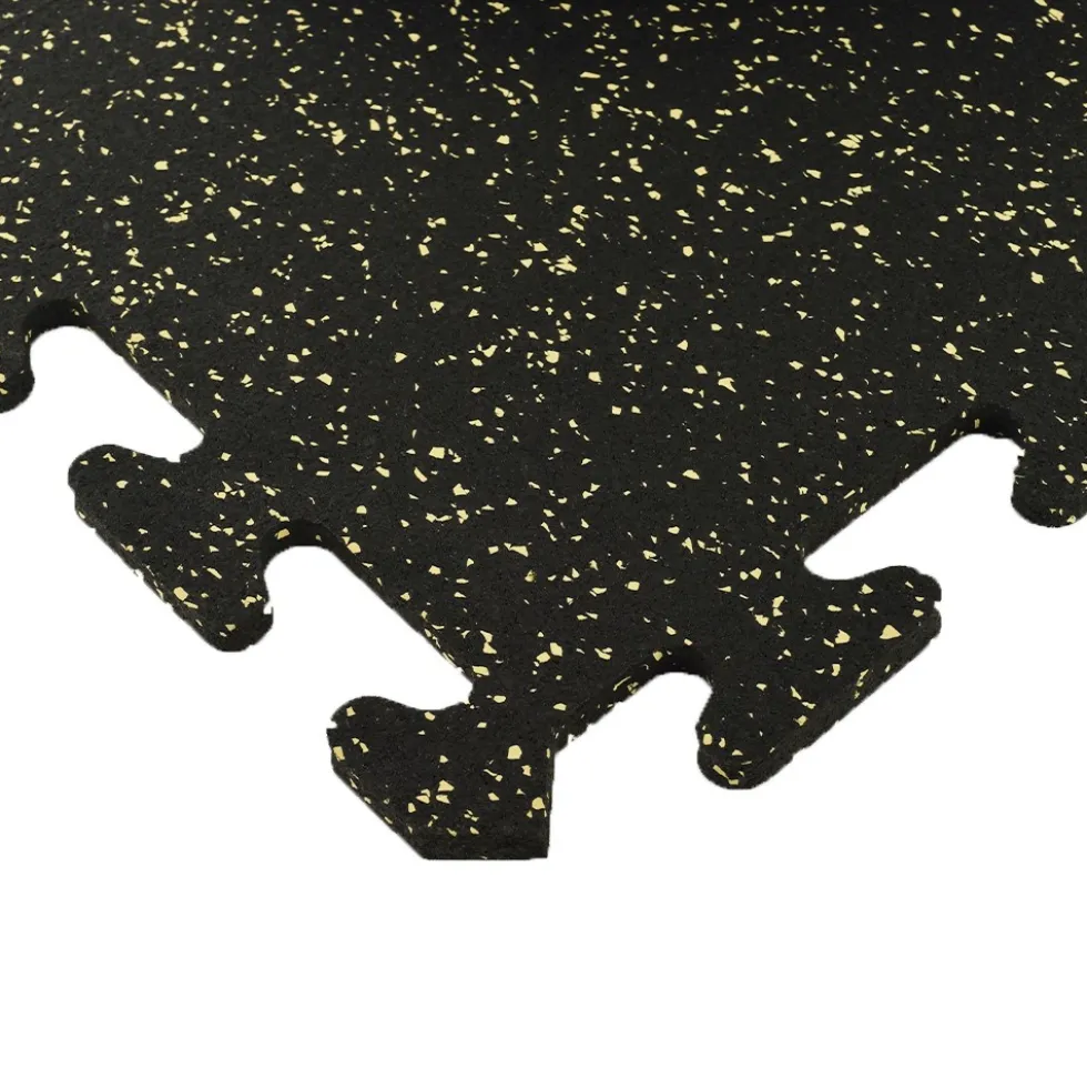 Rubber Tile Interlocking Sport West 10% Tan 3/8 Inch x 2x2 Ft.